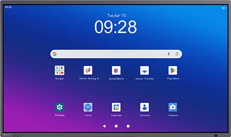 Horion K7A interaktiv paneli old tomondan — Android launcher ekrani